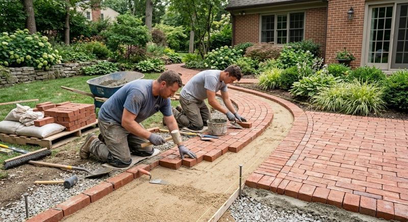 Brick Hardscape Installation in Simsbury, CT