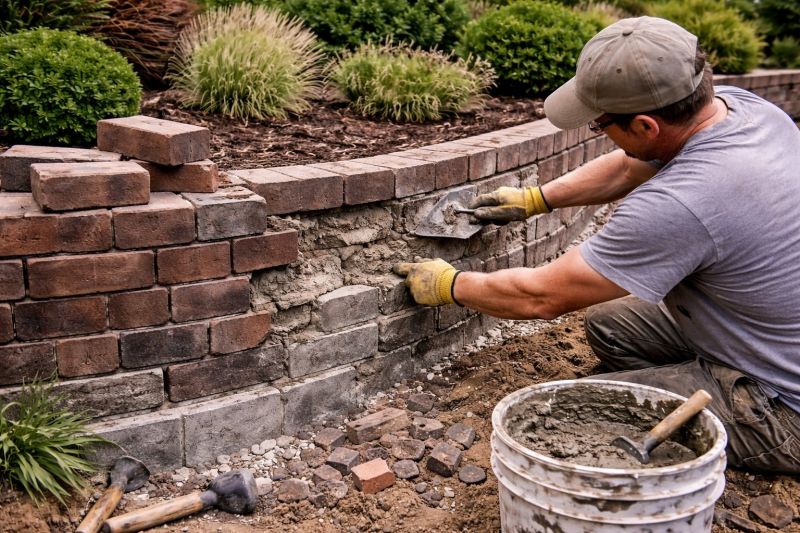 Brick Retaining Wall Repair in West Hartford, CT