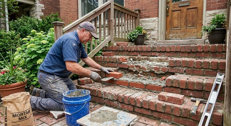 Brick Steps Repair in West Hartford, CT