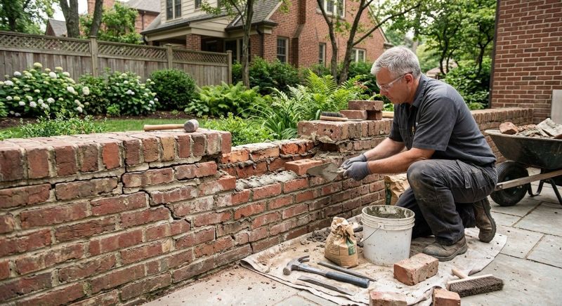 Brick Wall Repair in North Granby, CT