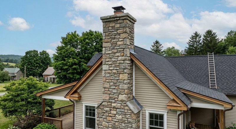 Stone Chimney Installation in New Hartford, CT