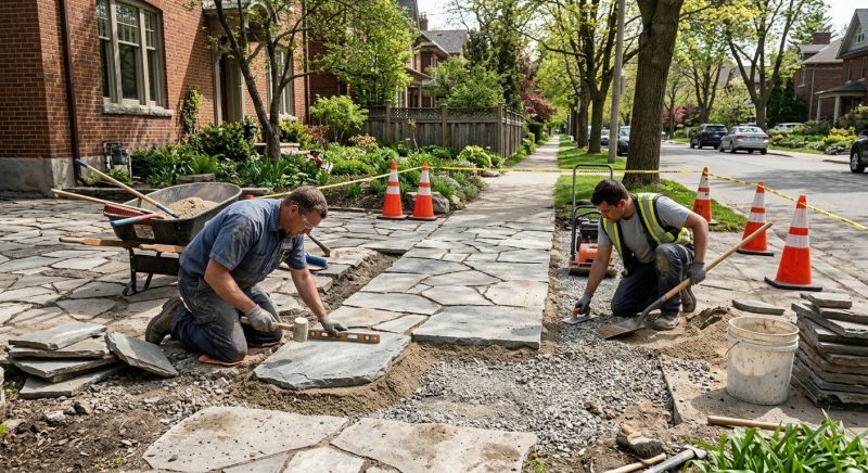 Stone Walkway Repair in West Hartford, CT
