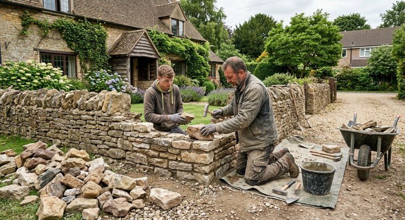 Stone Wall Repair in Durham, CT